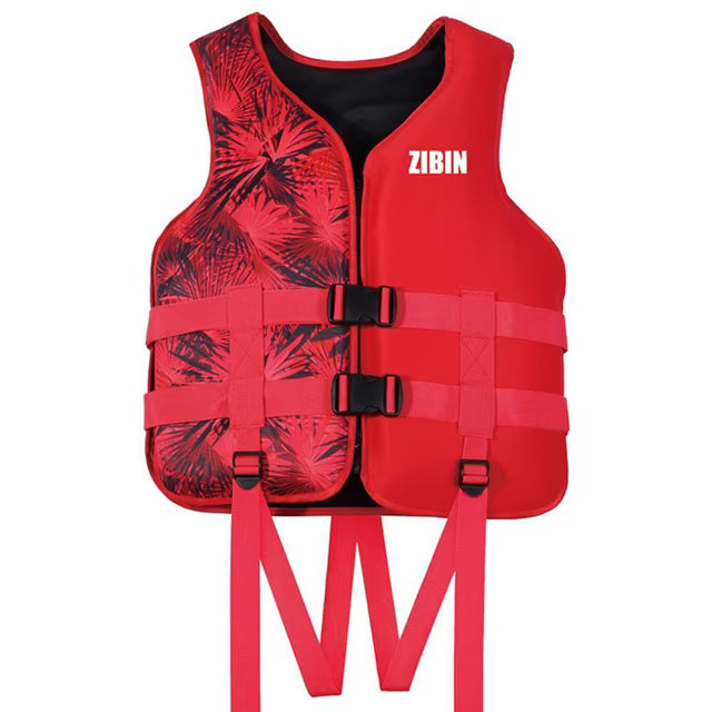 Life Jacket Safety Vest - Red Pattern, Size M - L