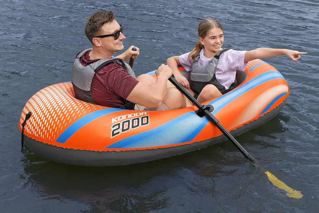 قارب هوائي مع مجاديف l[185 × 97 سم | Bestway Kondor 2000 Raft Set 61142