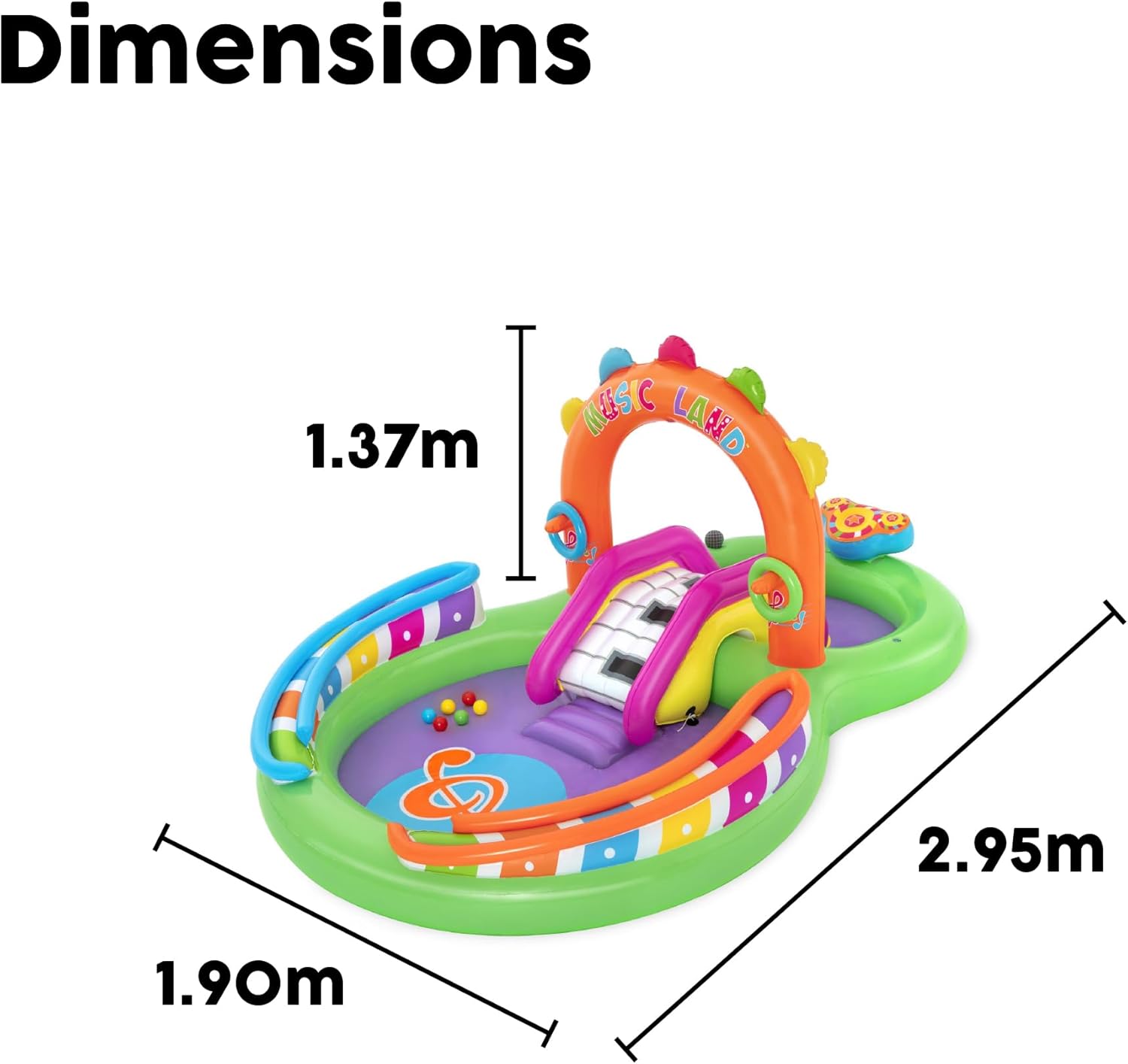 Bestway Sing ’N Splash Water Play Center مركز ألعاب مائي للأطفال – مع زحليقة