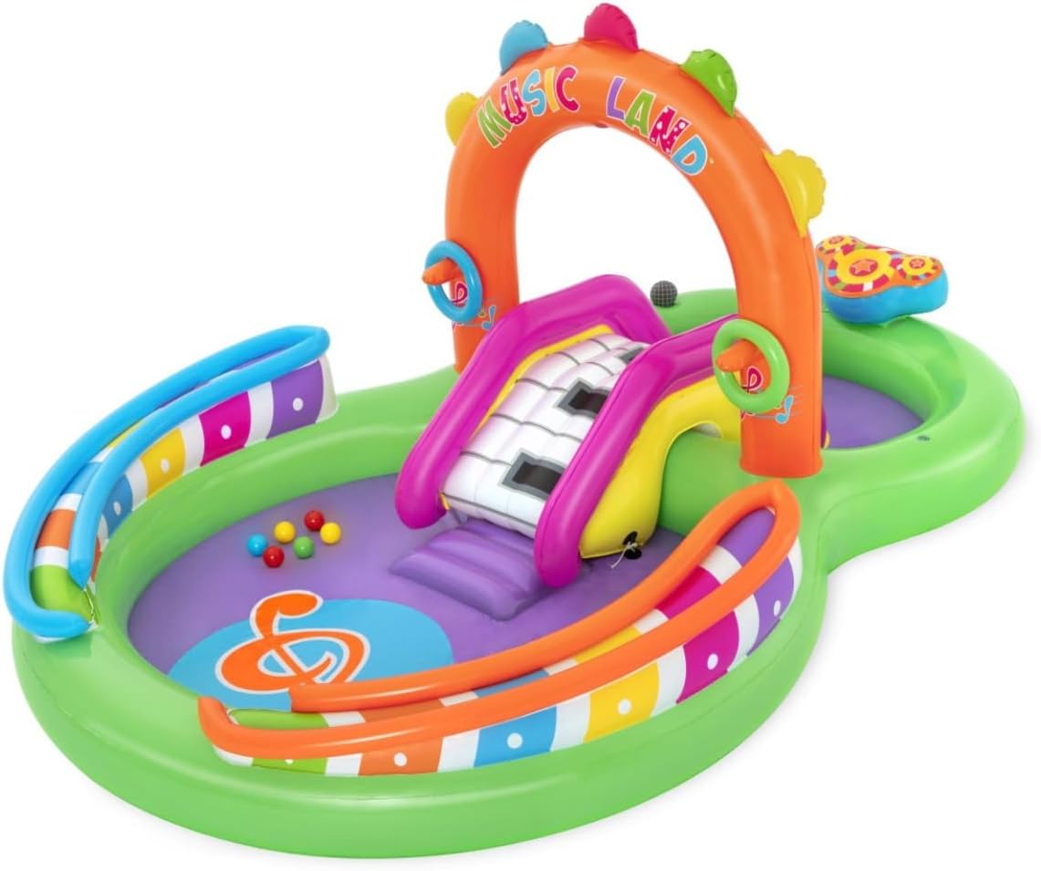 Bestway Sing ’N Splash Water Play Center مركز ألعاب مائي للأطفال – مع زحليقة