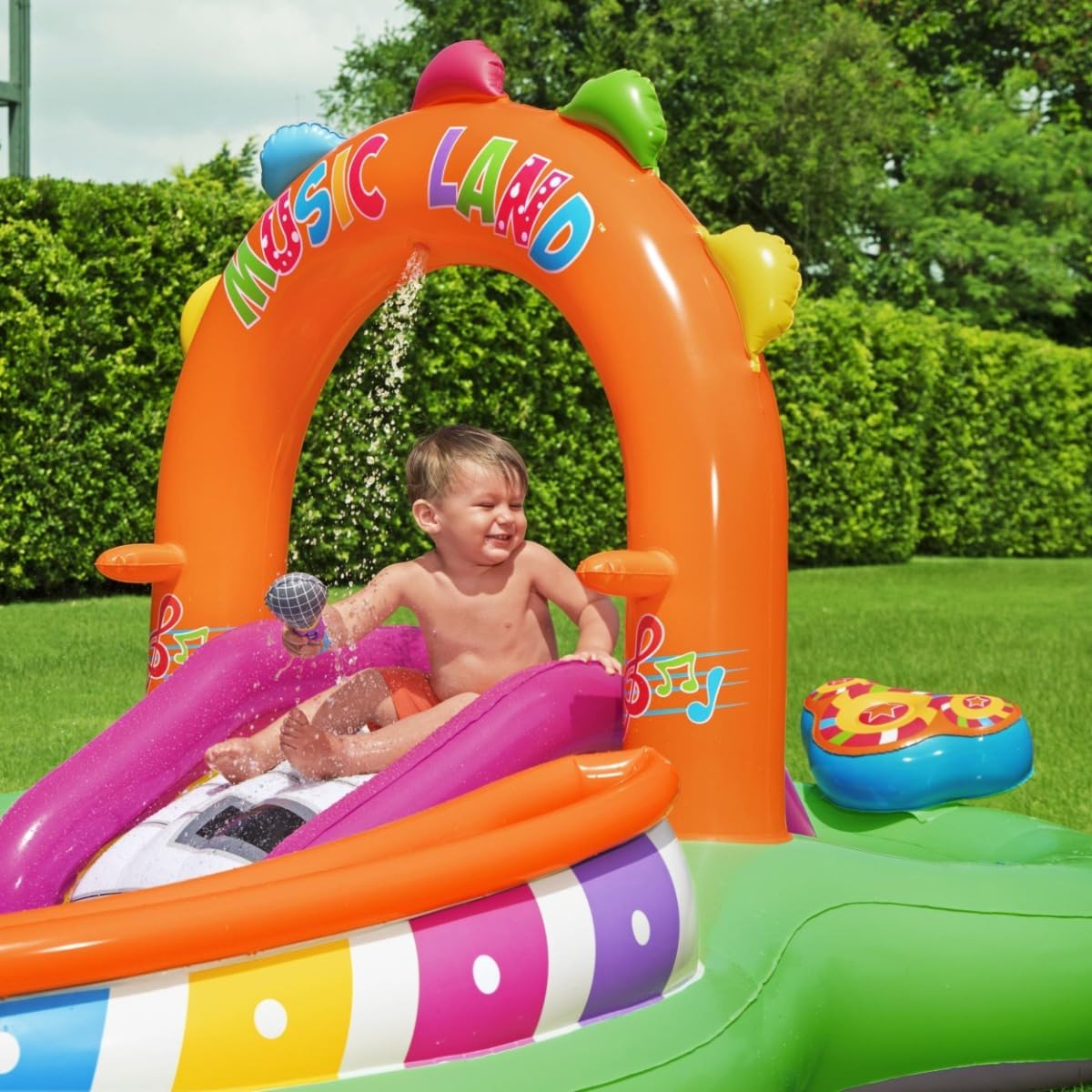 Bestway Sing ’N Splash Water Play Center مركز ألعاب مائي للأطفال – مع زحليقة