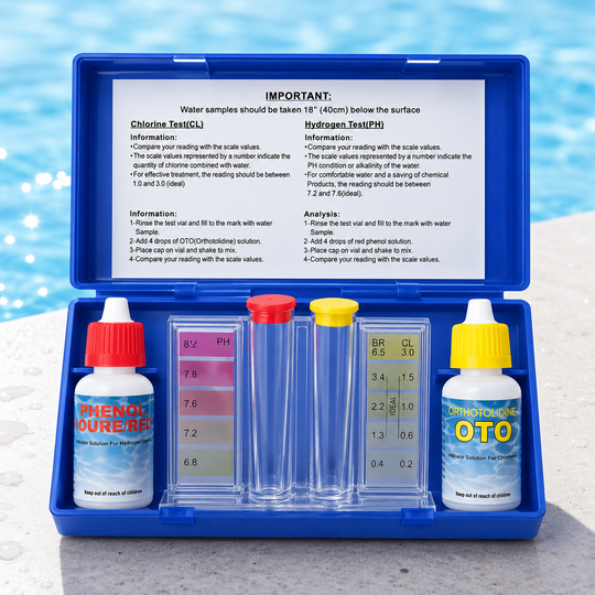 Pool Water Testing Device for Chlorine and pH Level