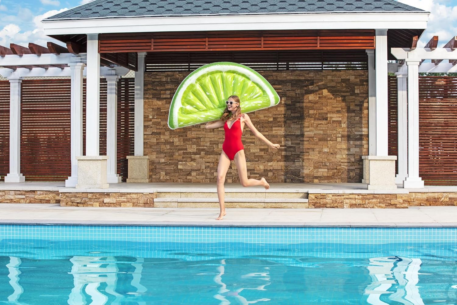 فرشة سباحة على شكل ليمون أخضر 171 × 89 سم | Bestway 43246 Tropical Lime Pool Float 171 × 89 cm
