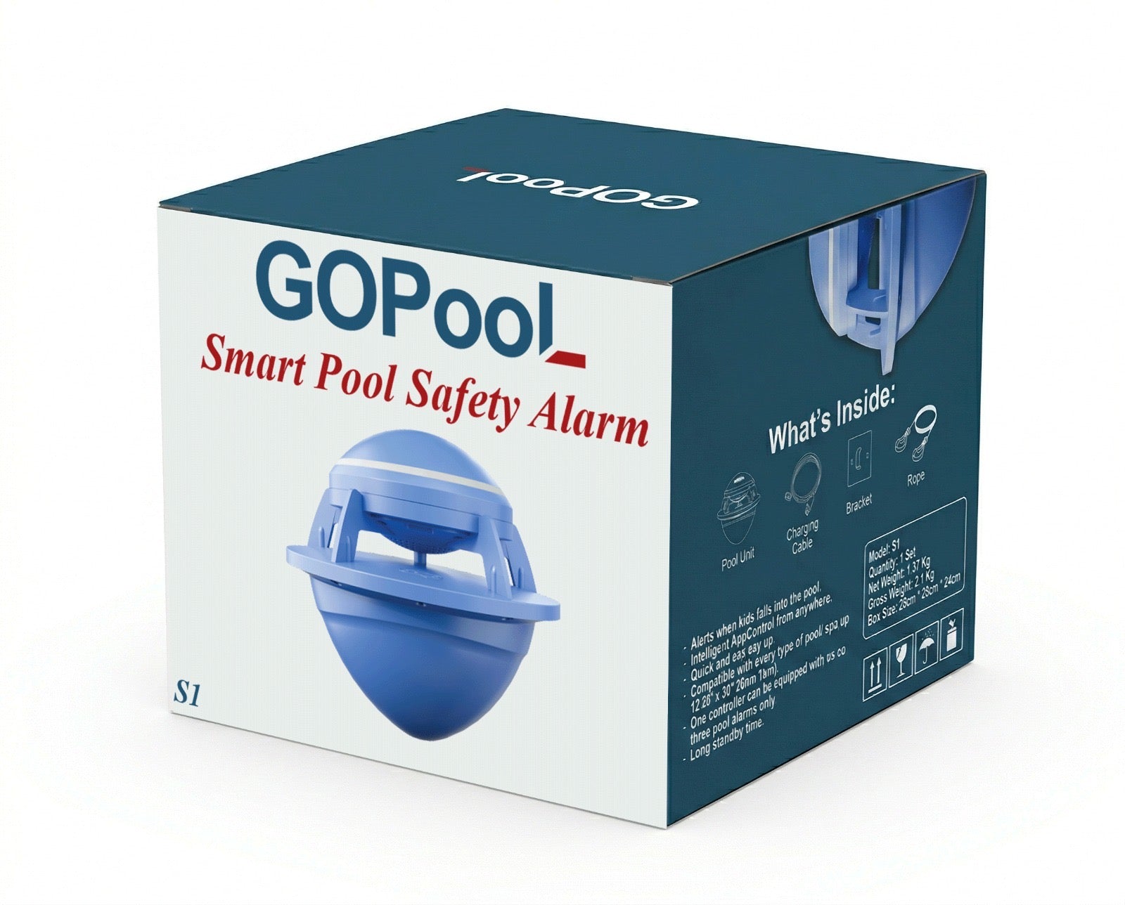 GoPool Smart Pool Safety Alarm S1 (Blue) | جهاز أمان المسبح الذكي – أزرق