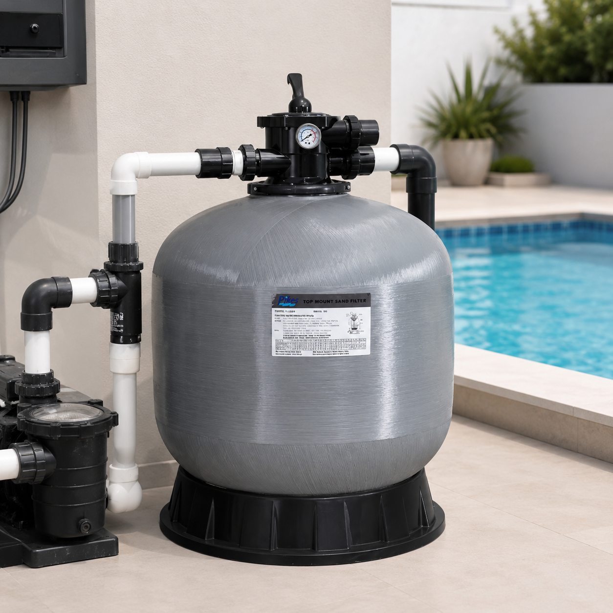 Top Mount Pikes Fiberglass Sand Filter for Pools