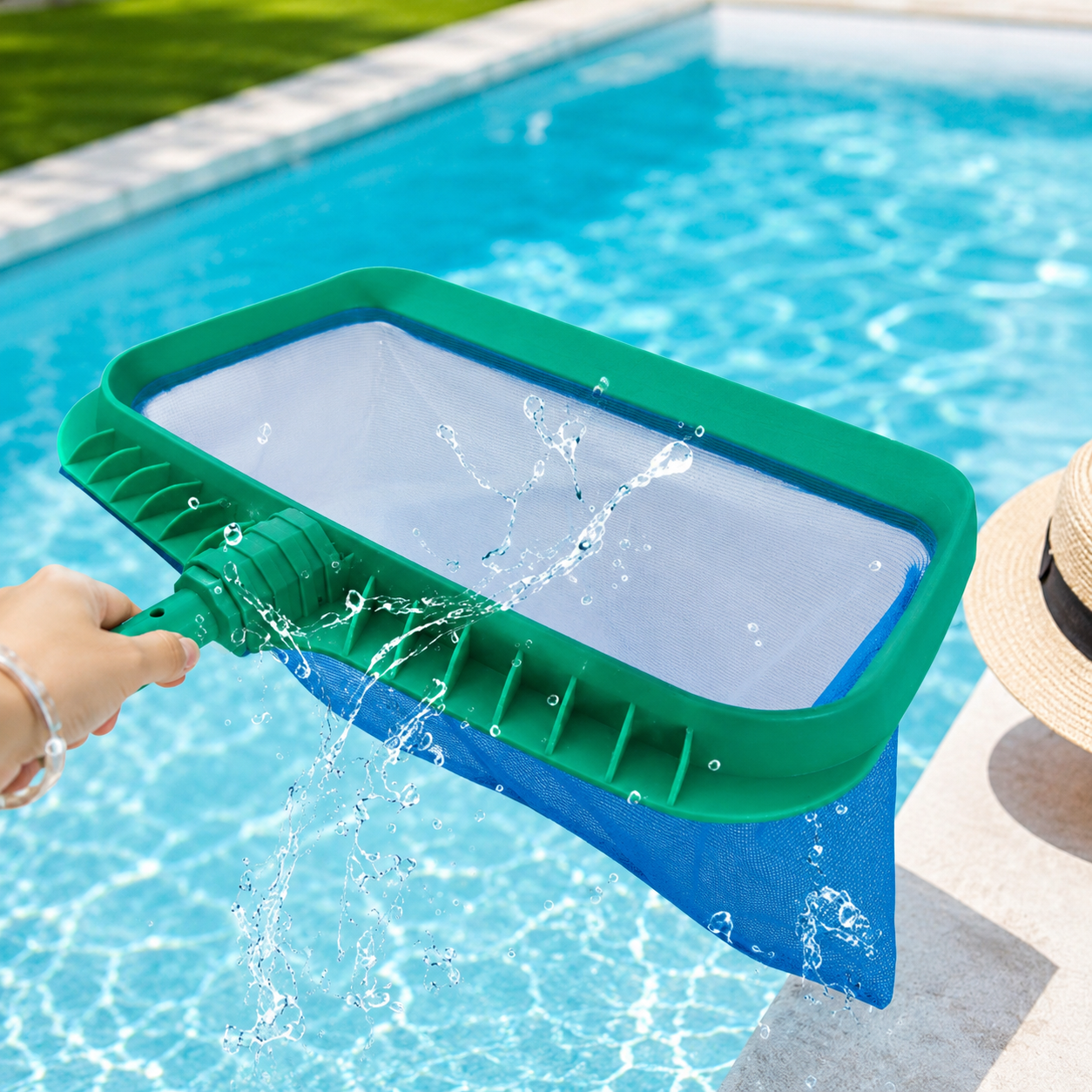 Heavy Duty Deep Pool Cleaning Net in Green