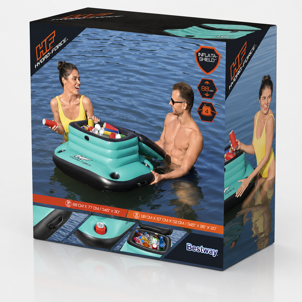 Bestway Hydro-Force Glacial Sport Floating Cooler for Pools and Sea 35.7 Liter