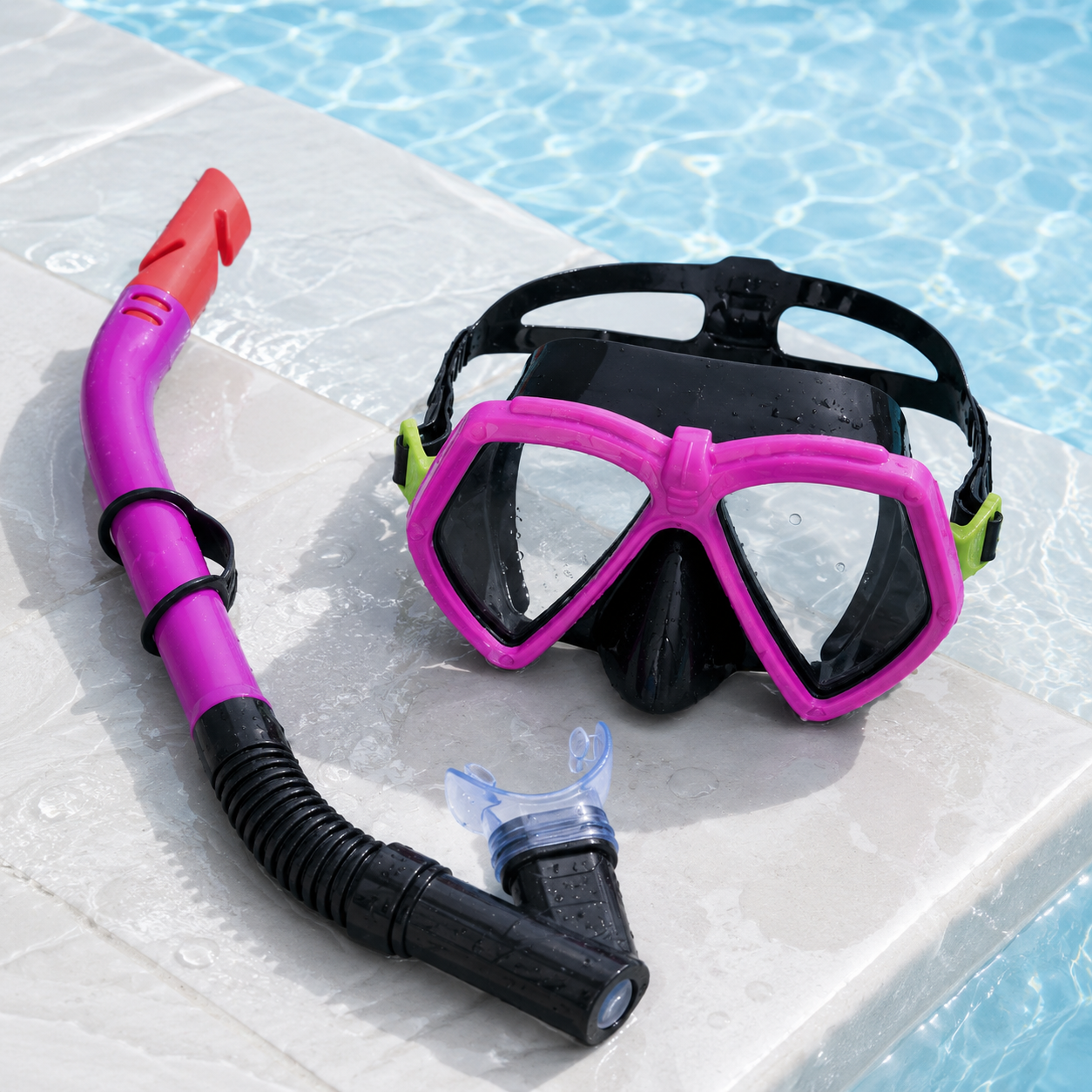 BESTWAY Dominator Mask & Snorkel Set Pink/Black (#24070) | Mask and Snorkel Set