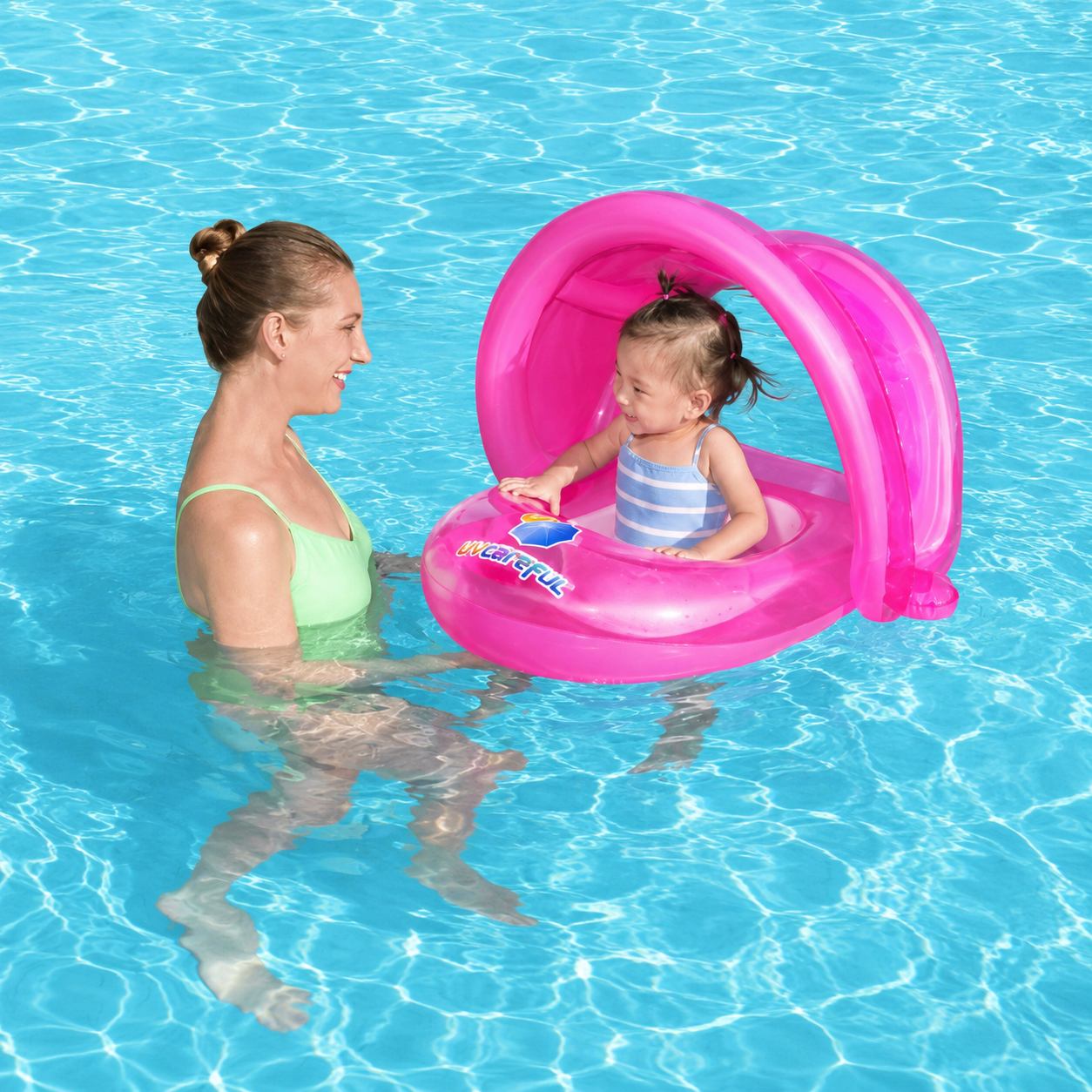 Bestway UV Careful Baby Pool Float 80×85cm (#34091) | Baby Float with Sun Protection Canopy 80×85 cm