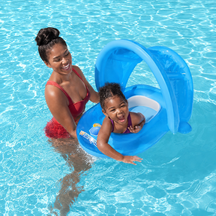 Bestway UV Careful Baby Pool Float 80×85cm (#34091) | Baby Float with Sun Protection Canopy 80×85 cm