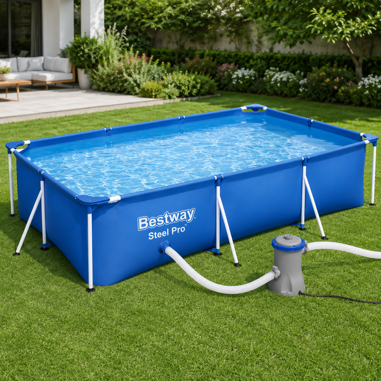 Bestway Steel Pro Family Pool Above Ground 3×2 Meter with Filter Pump