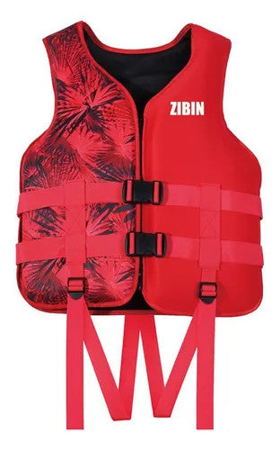 Life Jacket Safety Vest - Red Pattern, Size M - L