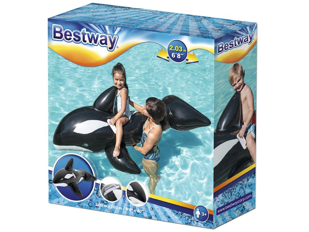 عوامة أوركا قابلة للركوب للأطفال 203 × 102 سم | Bestway Inflatable Orca Ride-On